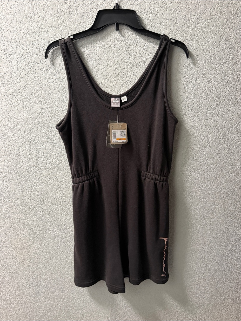 Puma Black Women's Tank Romper with Subtle Logo